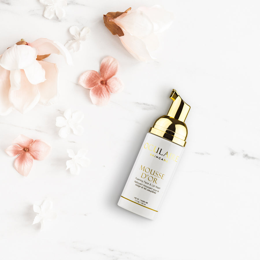 Mousse d'or, the foaming face and lid cleanser, discover the age-defying, cleansing, complexion-correcting, beauty-enhancing moisturizers, serums and elixirs that cherish your eye’s health and skin’s beauty. Paraben-free, preservative-free, fragrance free skincare by doctors